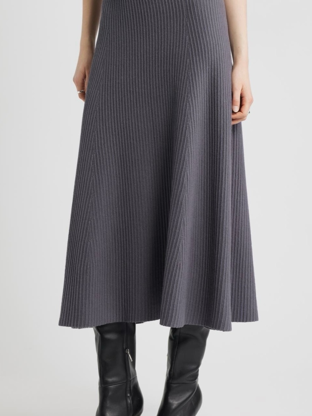 Nordstrom Skirt Womens Pleated Midi Pull On Office Career Grey size 6